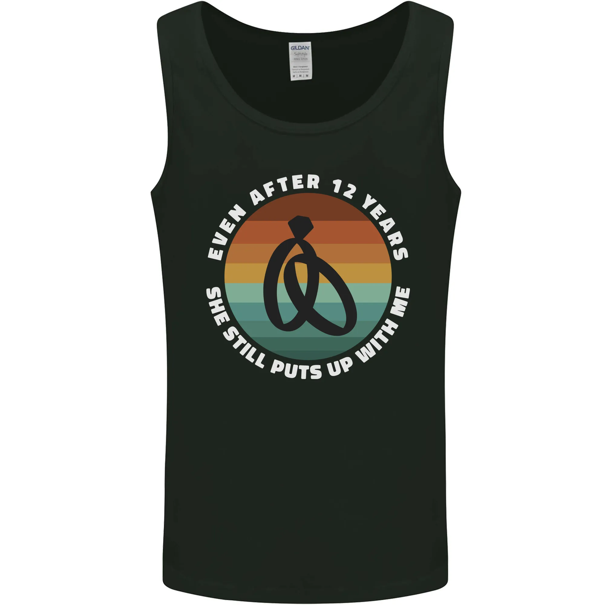 12 Year Wedding Anniversary 12th Marriage Mens Vest Tank Top