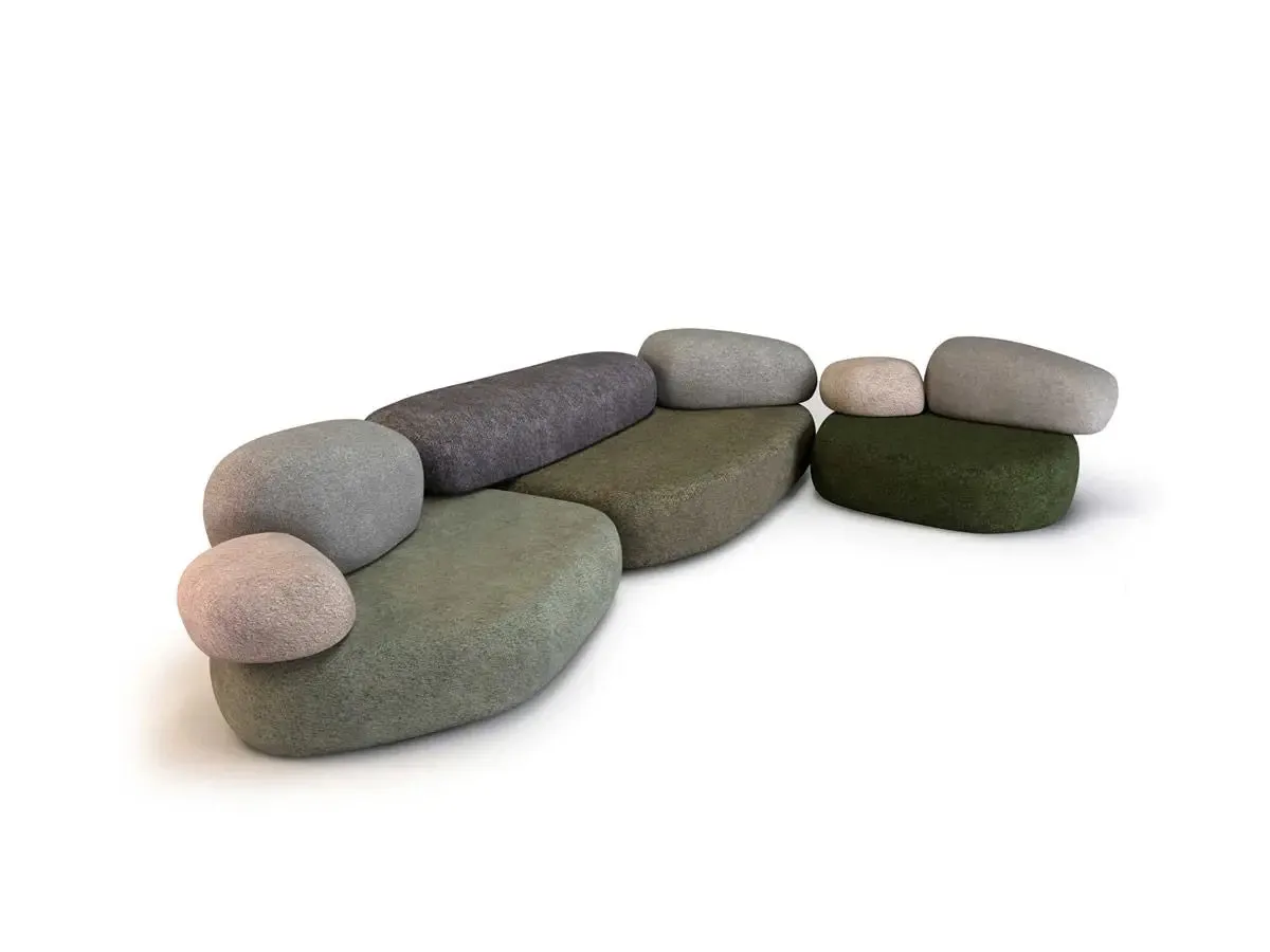 2024 Modern Designer Luxury Pebble Biophilic Design Sofa Set