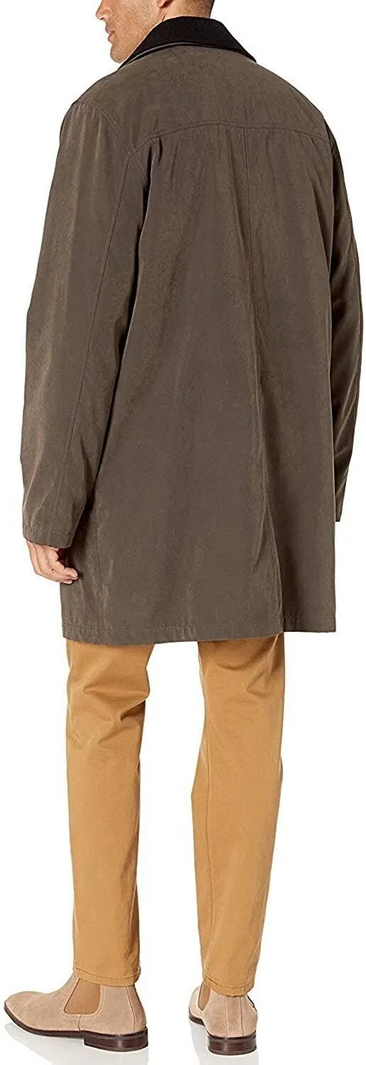 Adam Baker Men's Single Breasted Jacket 3/4 Length All Year Round Raincoat with Removable Liner