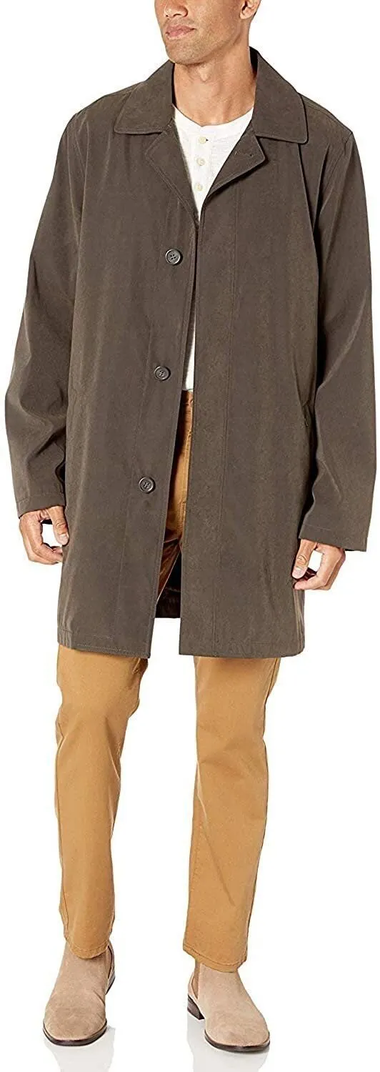 Adam Baker Men's Single Breasted Jacket 3/4 Length All Year Round Raincoat with Removable Liner