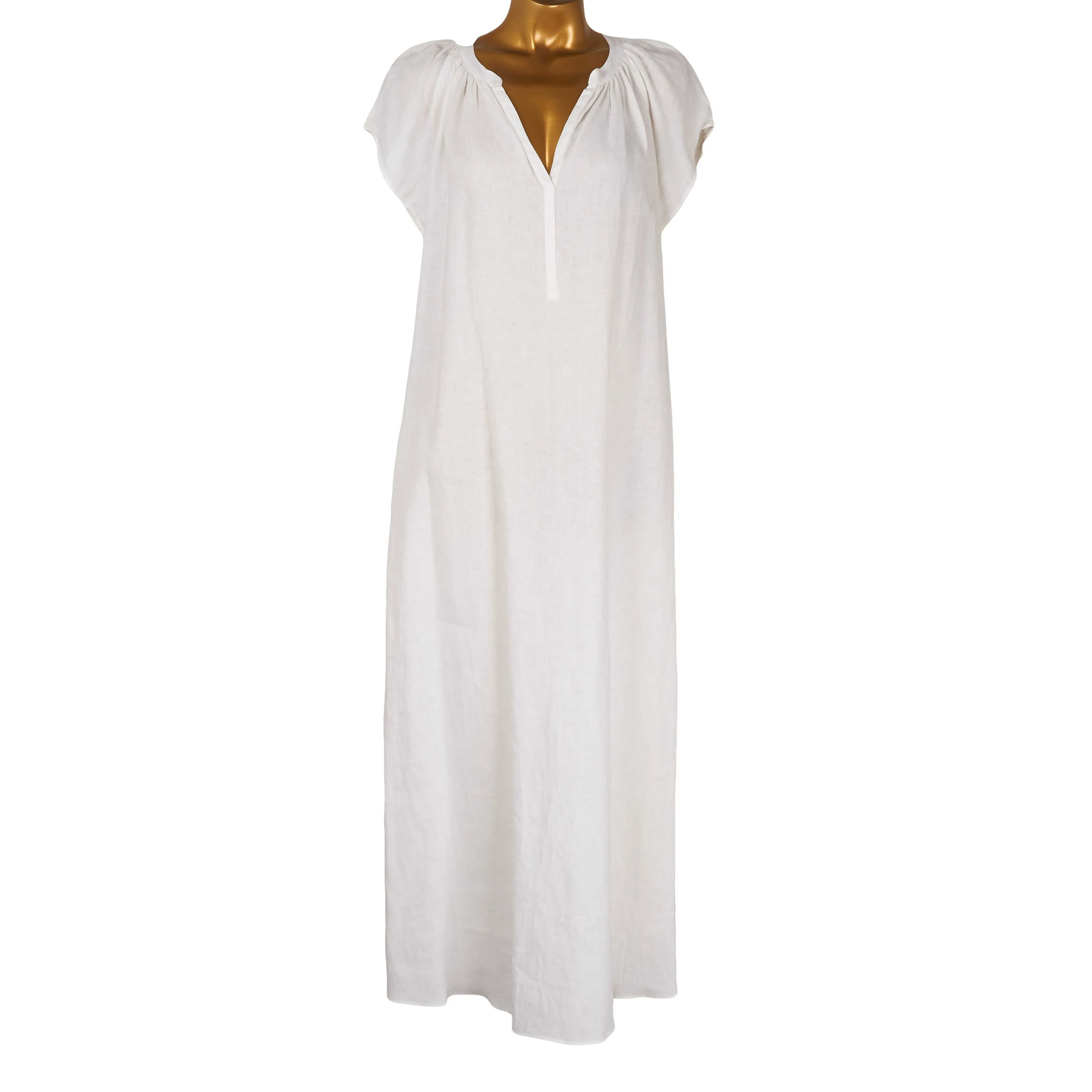 ADELE LONG DRESS - Linen | Off White