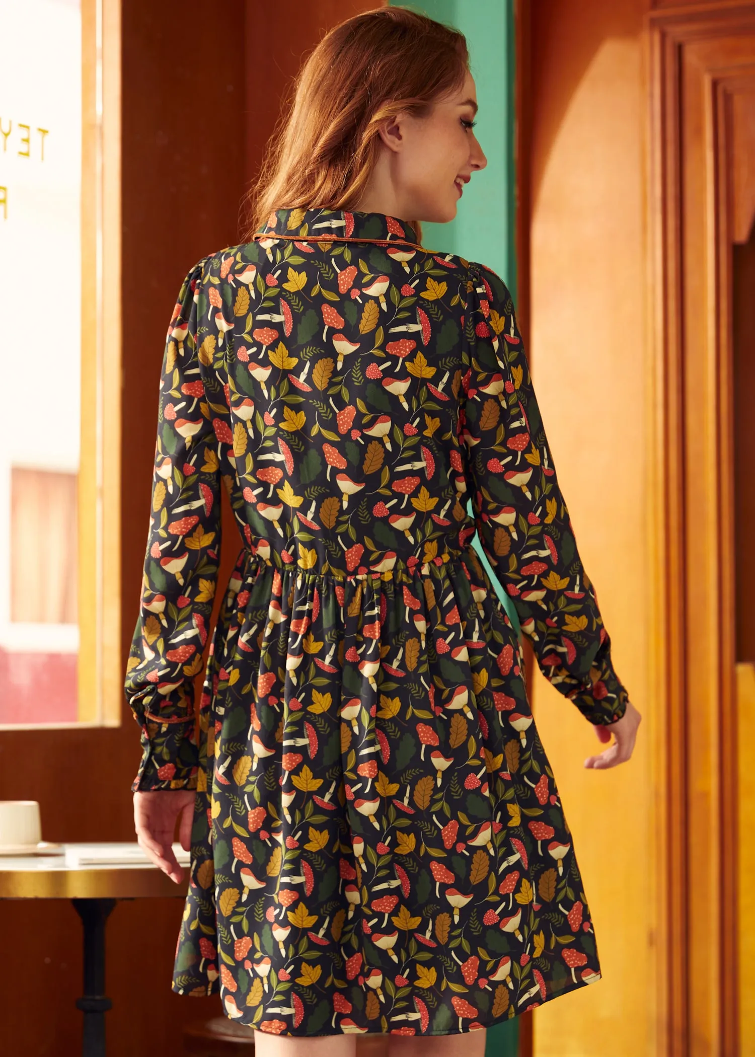 Afternoon Tea Time  Drop Waist Shirt Dress