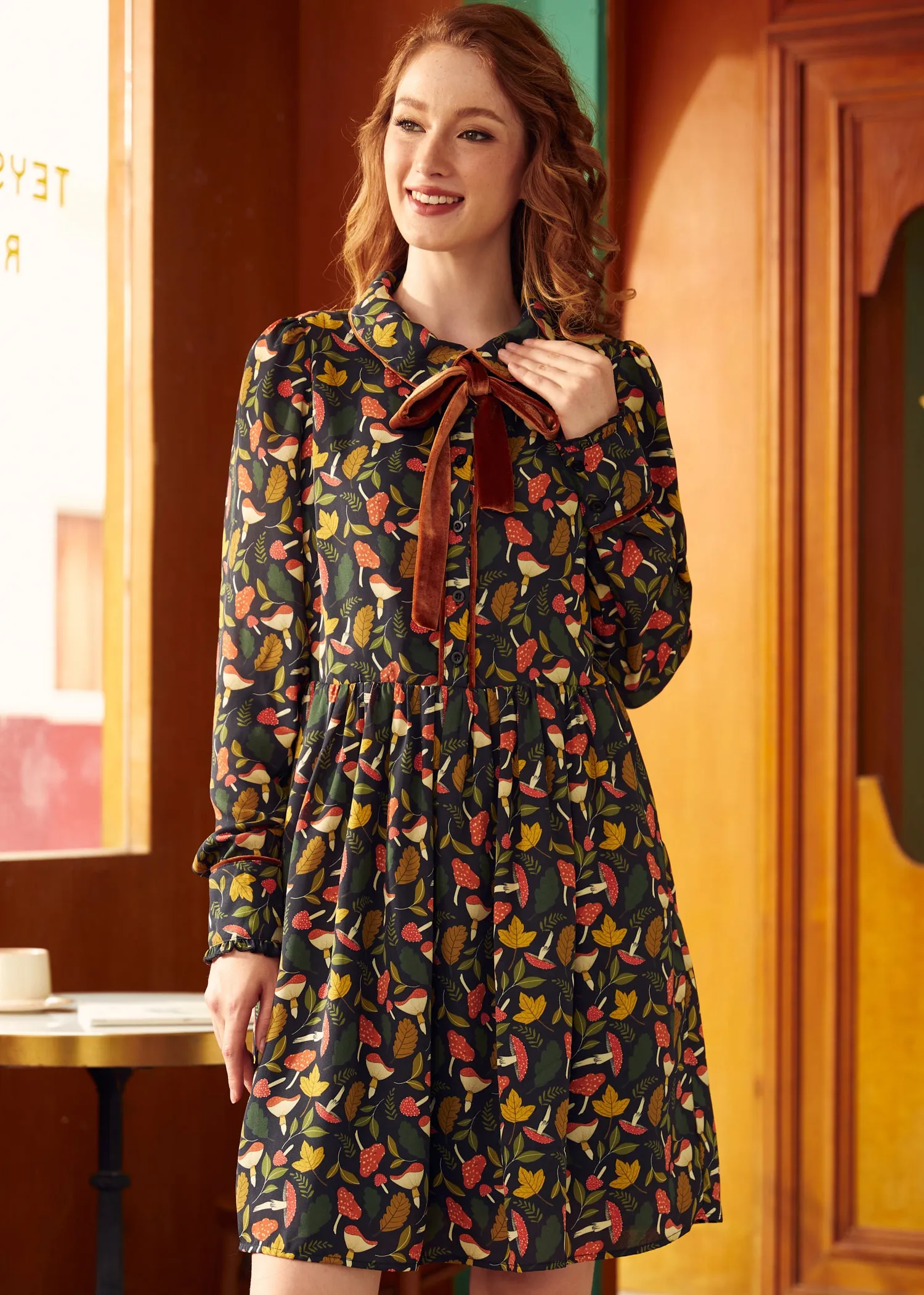 Afternoon Tea Time  Drop Waist Shirt Dress