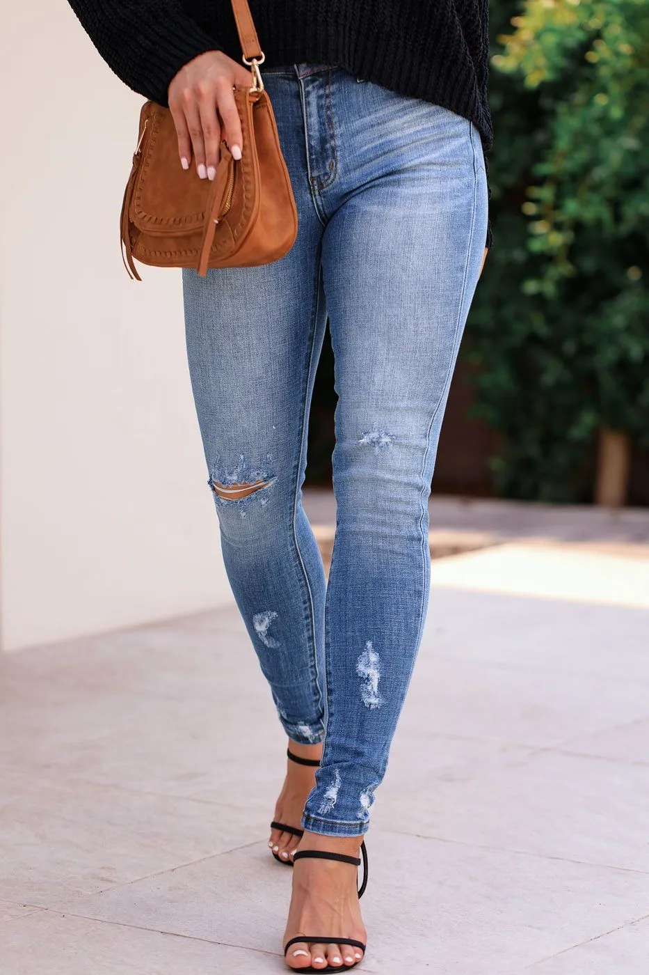 Allie Distressed Light Wash Skinny Jeans