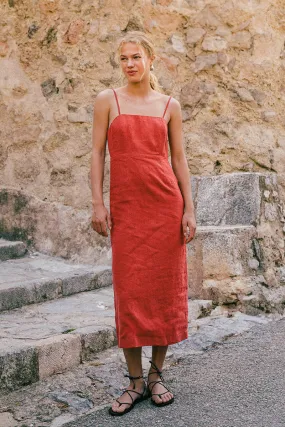 ALLURE Midi Dress - red linen