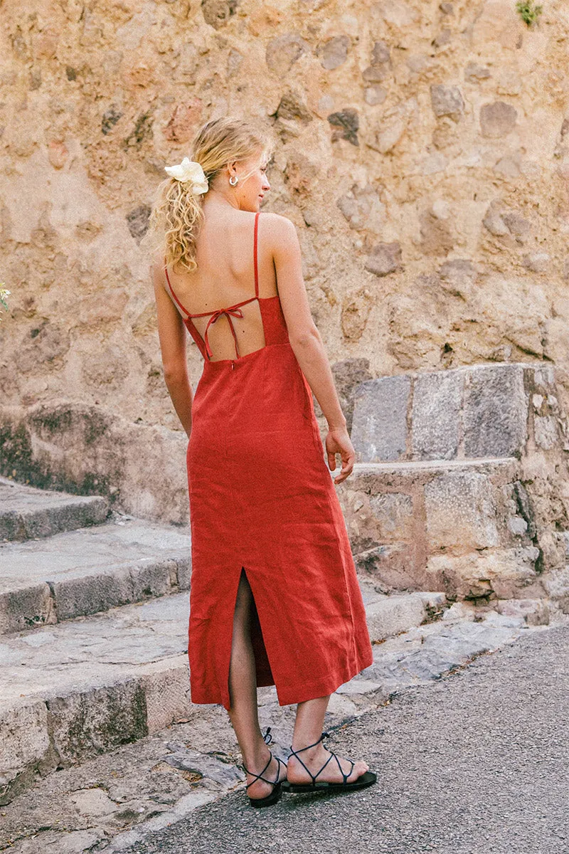 ALLURE Midi Dress - red linen