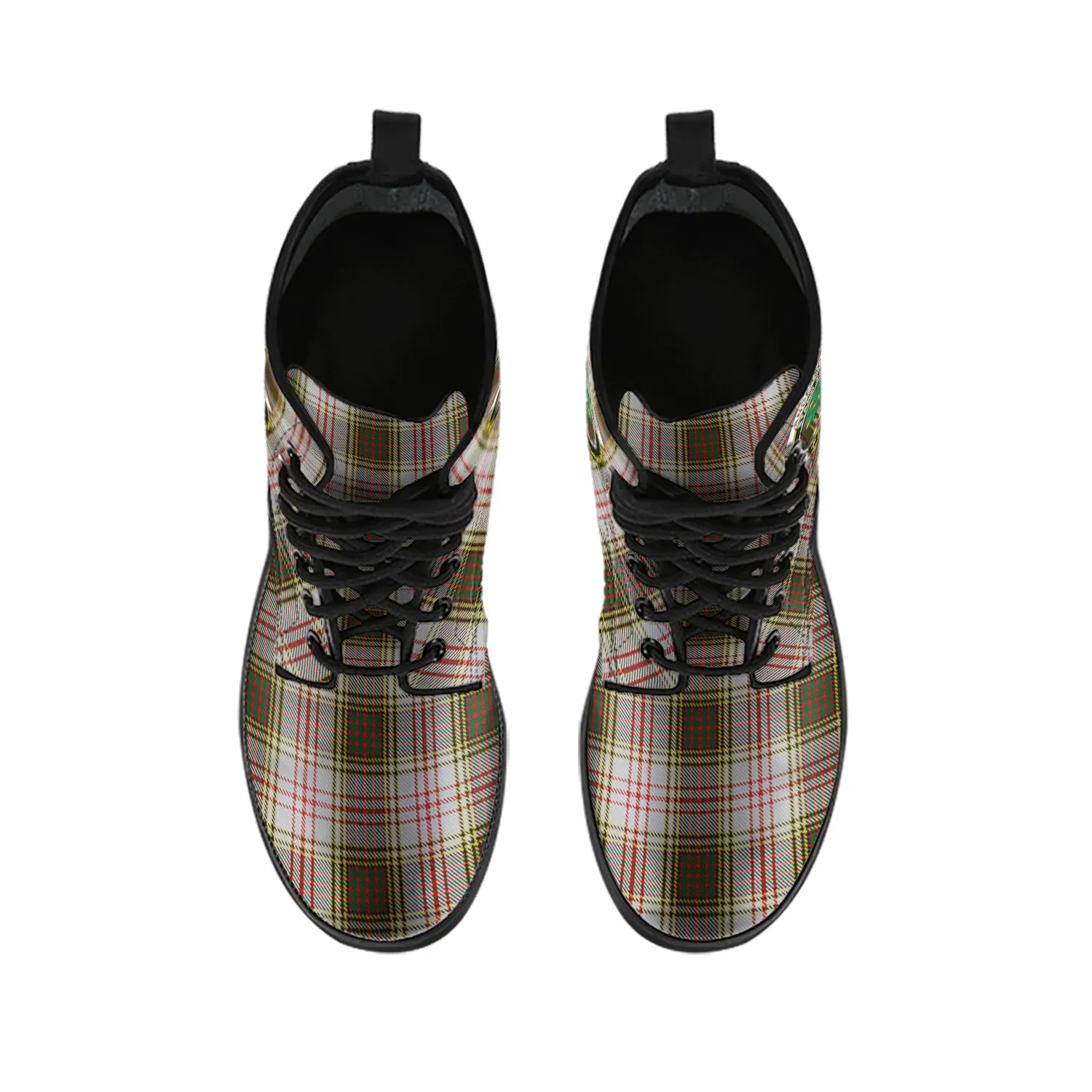 Anderson Dress Tartan Leather Boots with Family Crest