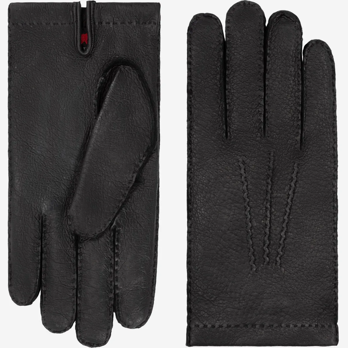 Antonio (black) – Luxurious Italian peccary leather gloves with cashmere lining