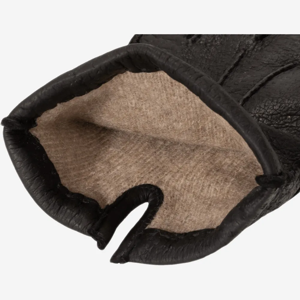 Antonio (black) – Luxurious Italian peccary leather gloves with cashmere lining