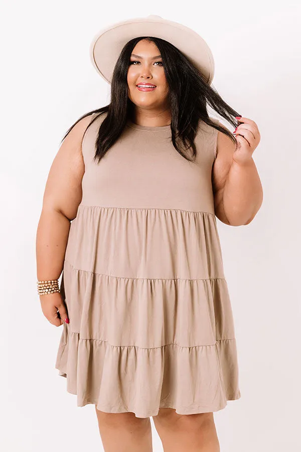 Apple Spiced Wishes Babydoll Dress In Taupe   Curves