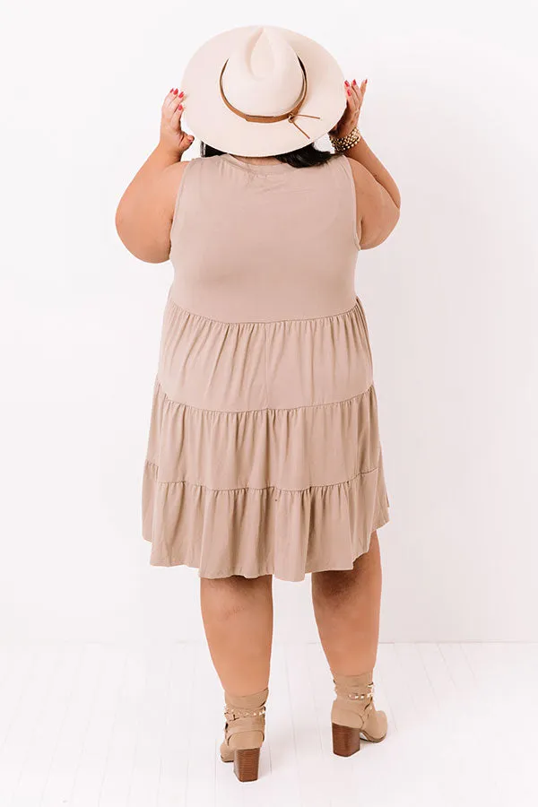 Apple Spiced Wishes Babydoll Dress In Taupe   Curves