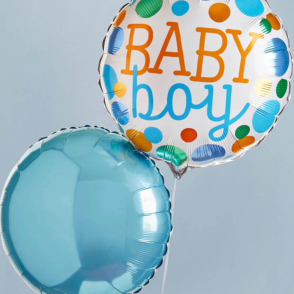 Baby Boy Balloons with Personalised Bertie Gift