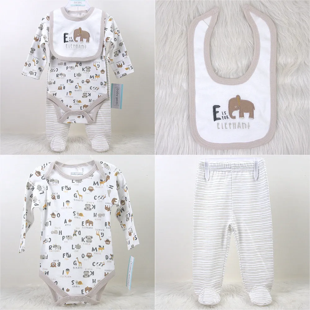 Baby Hat Long Sleeve Bodysuit Pant 3 Piece Set Spring Autumn