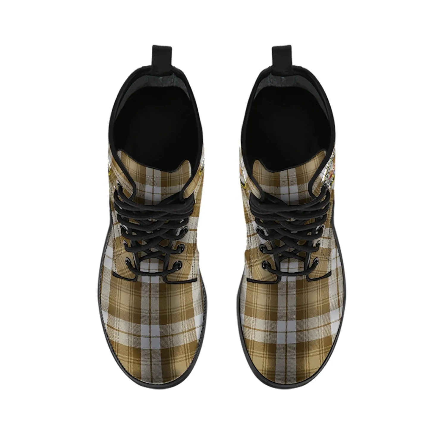 Baillie Dress Tartan Leather Boots with Family Crest