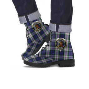 Baird Dress Tartan Leather Boots with Family Crest