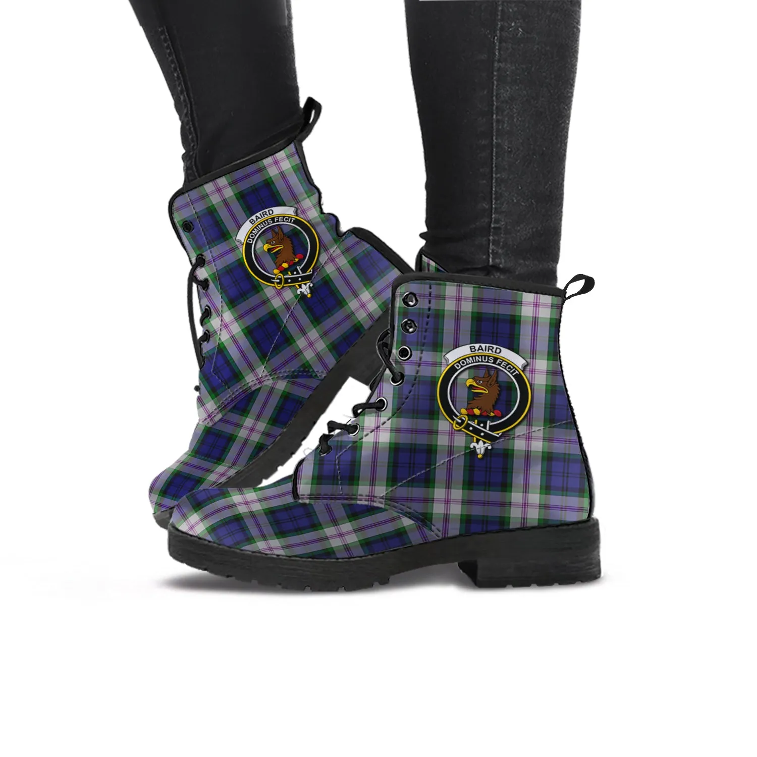 Baird Dress Tartan Leather Boots with Family Crest