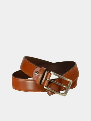 Barjeel Uno Men Slim Belts in Tan Leather