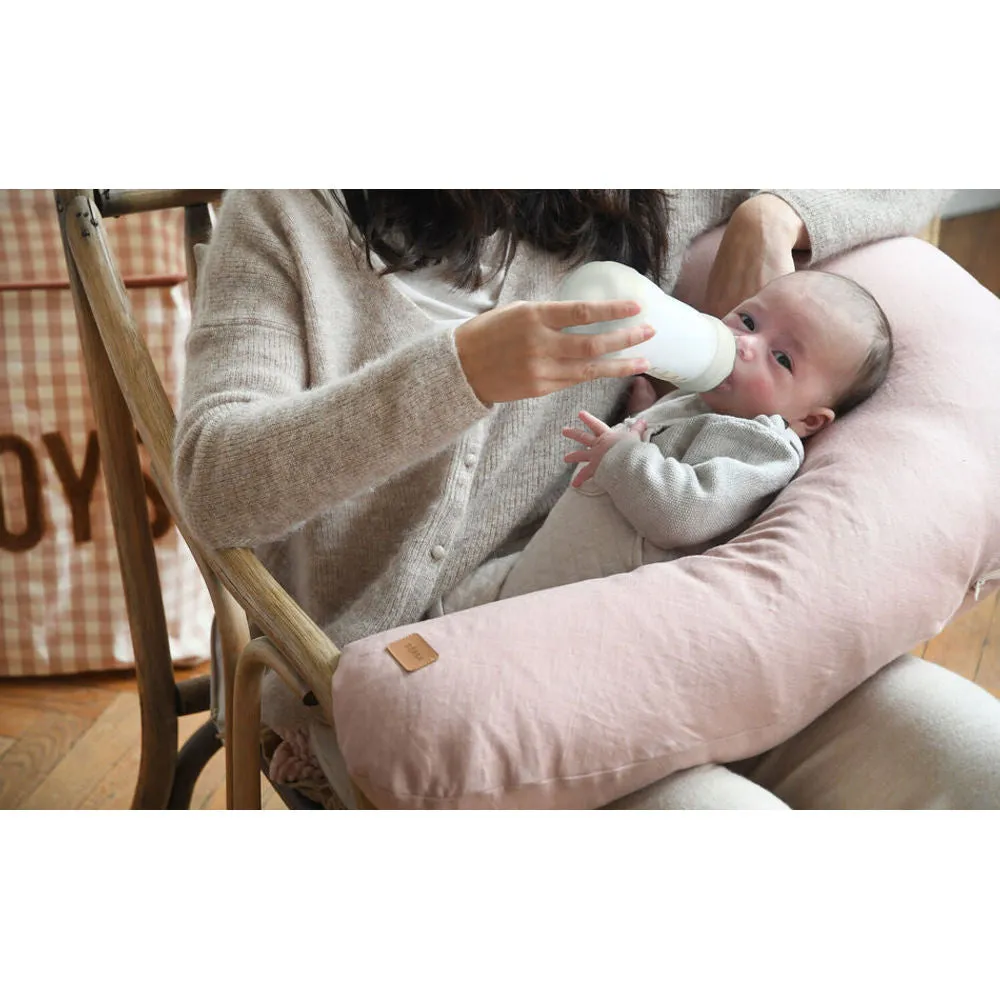 Beaba Big Flopsy Linen Nursing Pillow - Rose