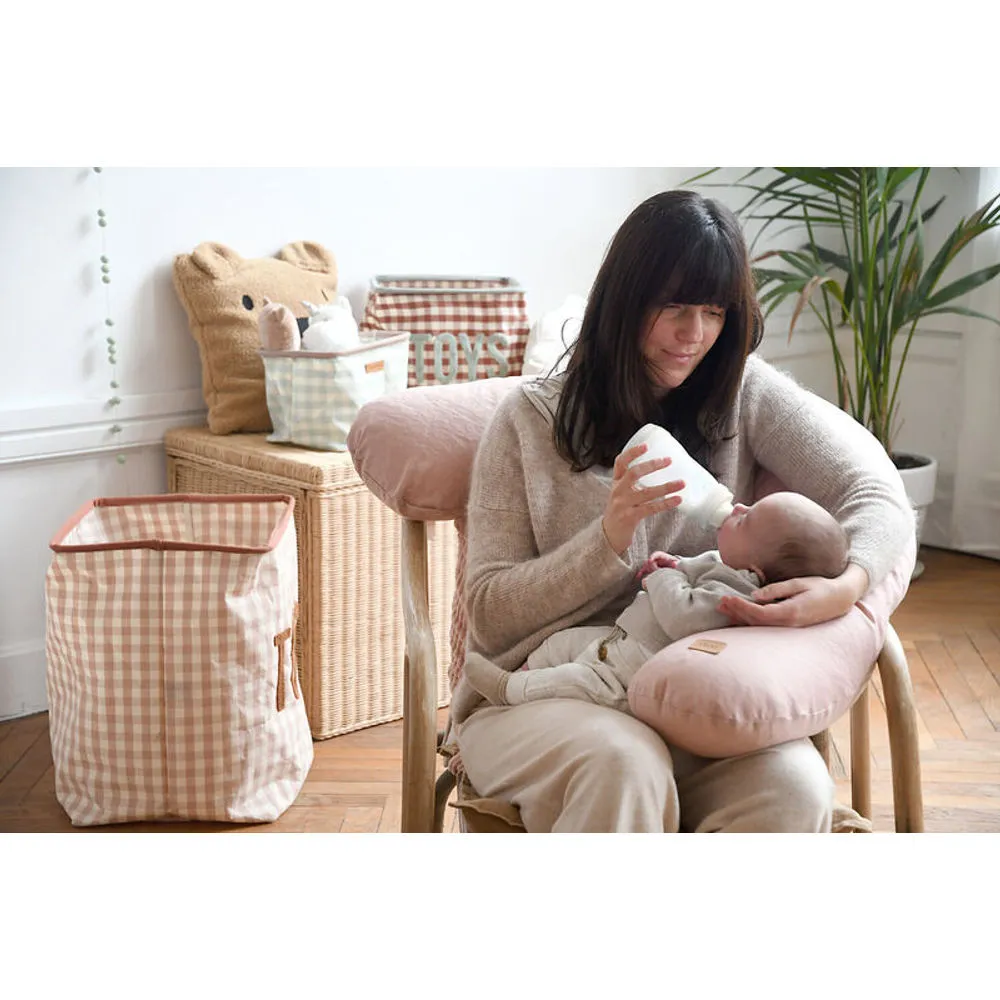 Beaba Big Flopsy Linen Nursing Pillow - Rose