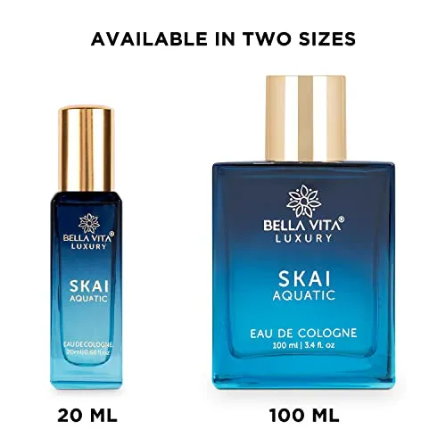 Bella Vita Luxury Skai Aquatic & Date Women Perfume Combo with Bergamot, Pink Pepper|Fruity Long Lasting EDC, EDP Fragrance Scent Pack of 2, 20 Ml Each