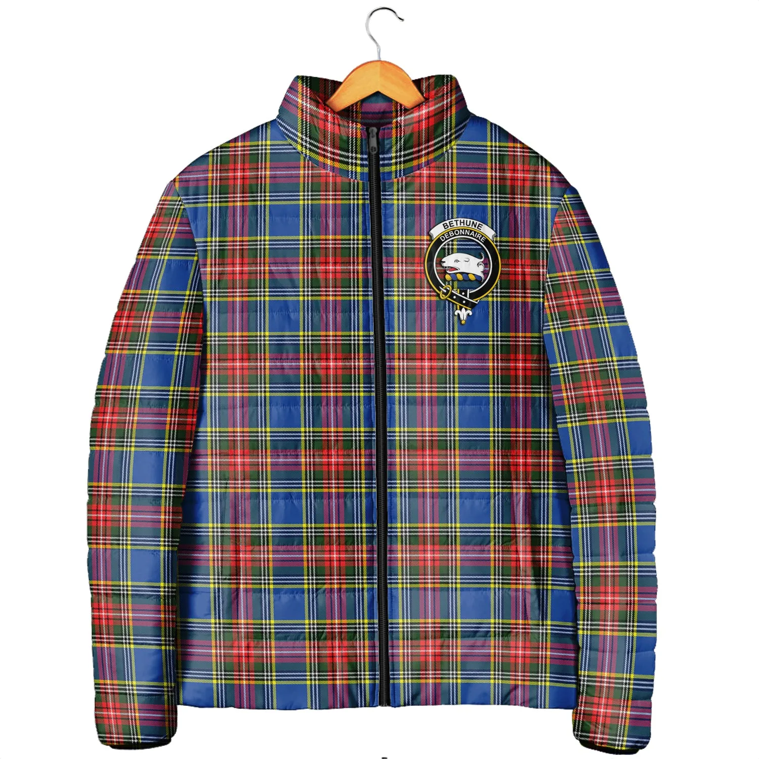 Bethune Tartan Padded Jacket with Family Crest