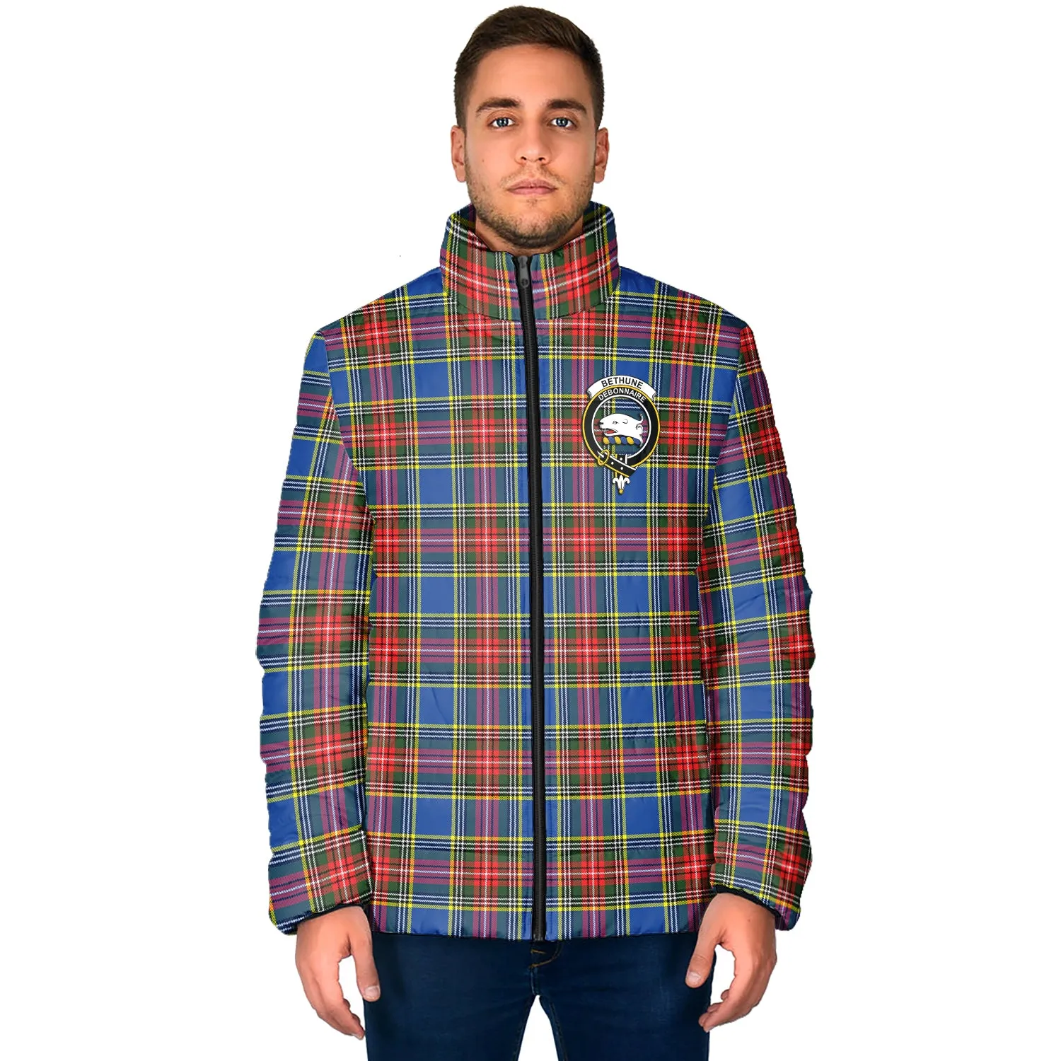 Bethune Tartan Padded Jacket with Family Crest