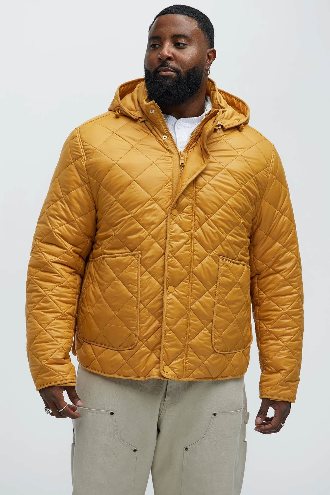 Better By Myself Quilted Jacket - Mustard