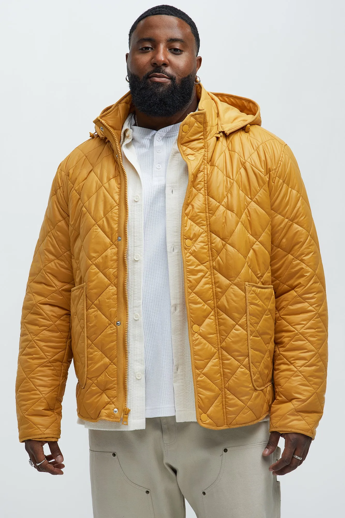 Better By Myself Quilted Jacket - Mustard