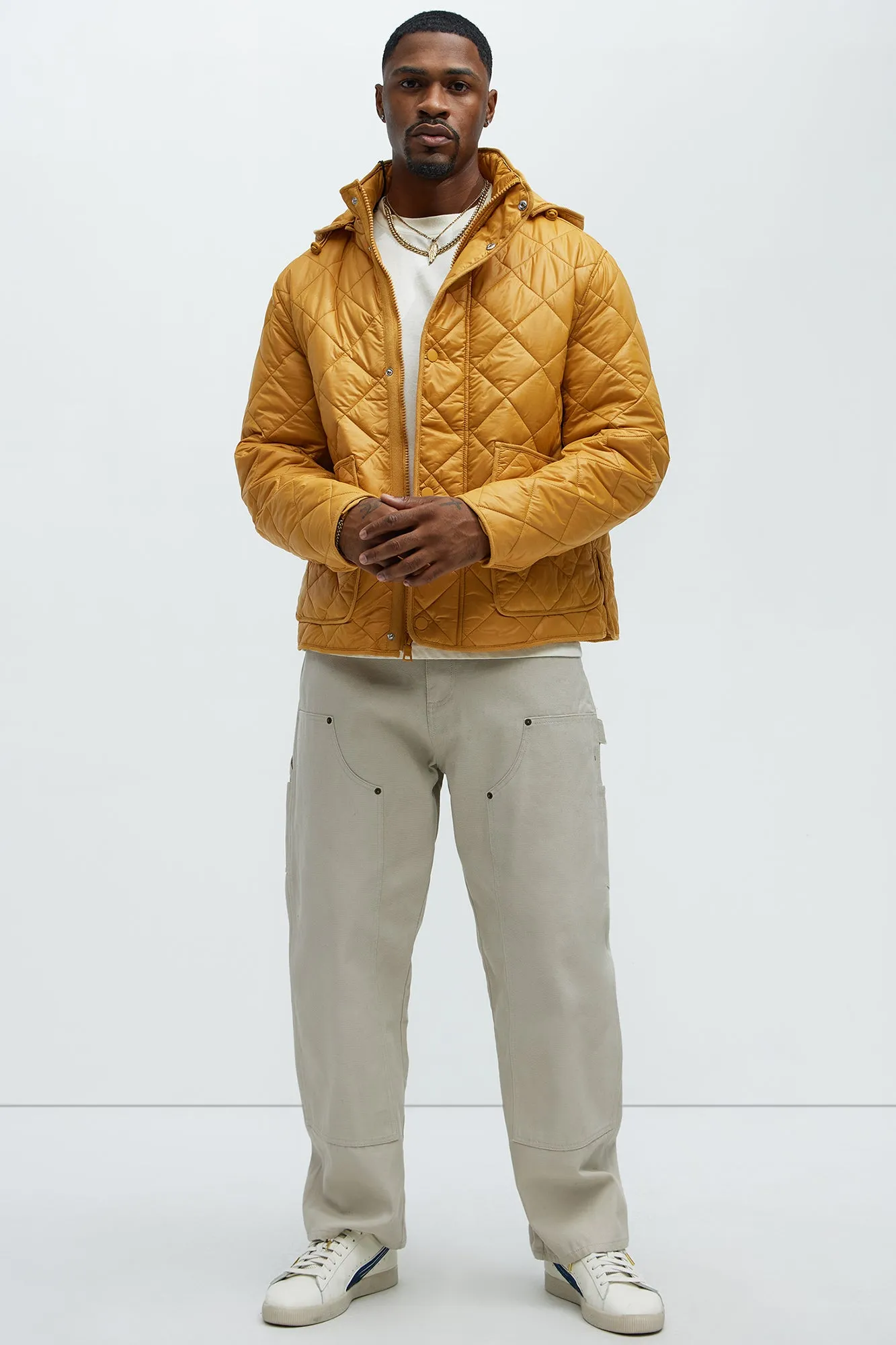 Better By Myself Quilted Jacket - Mustard