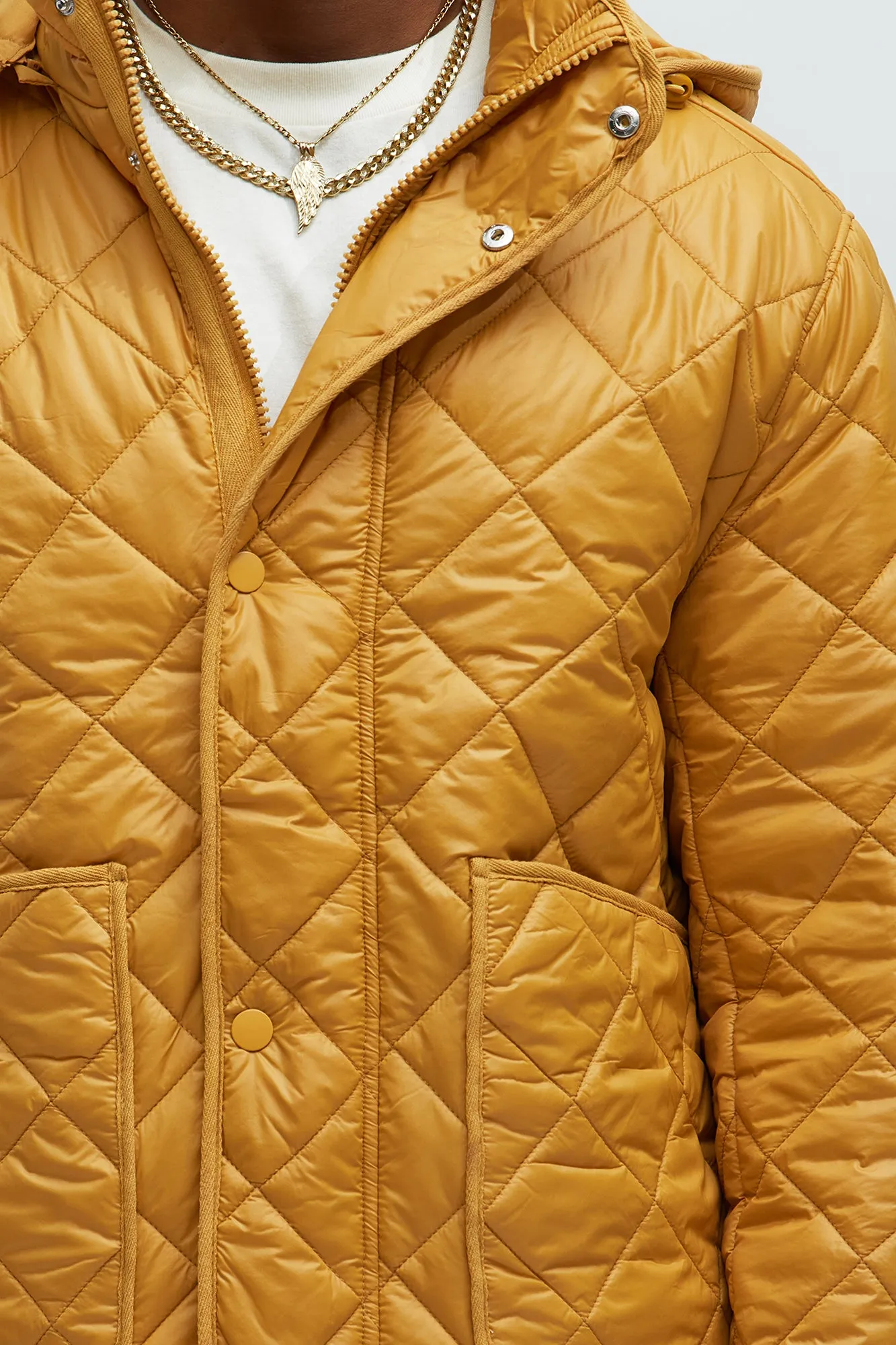 Better By Myself Quilted Jacket - Mustard