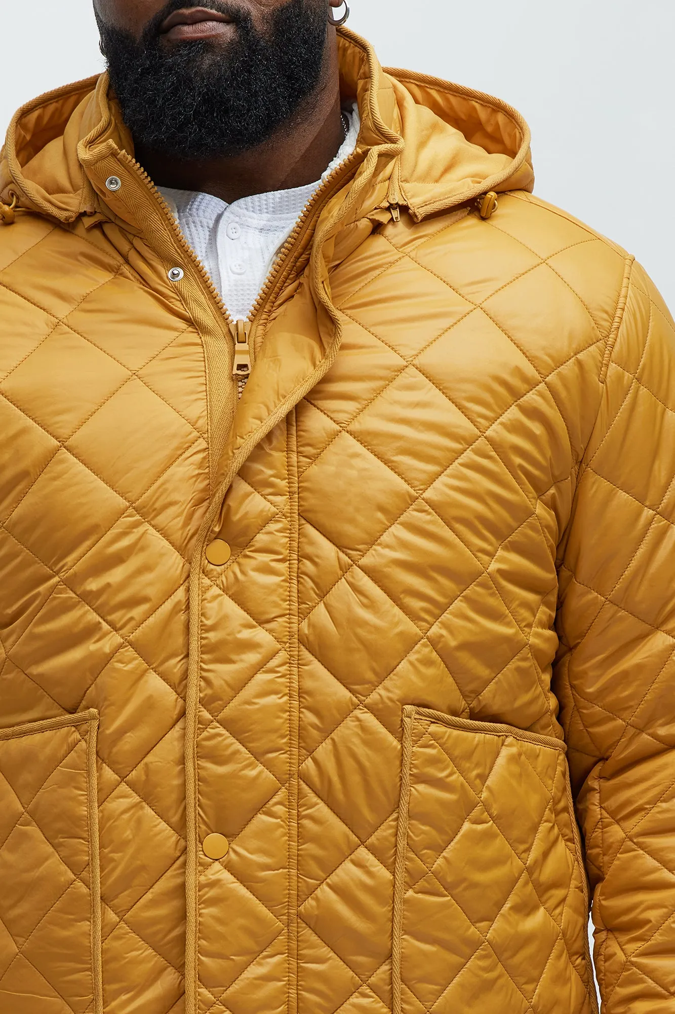 Better By Myself Quilted Jacket - Mustard