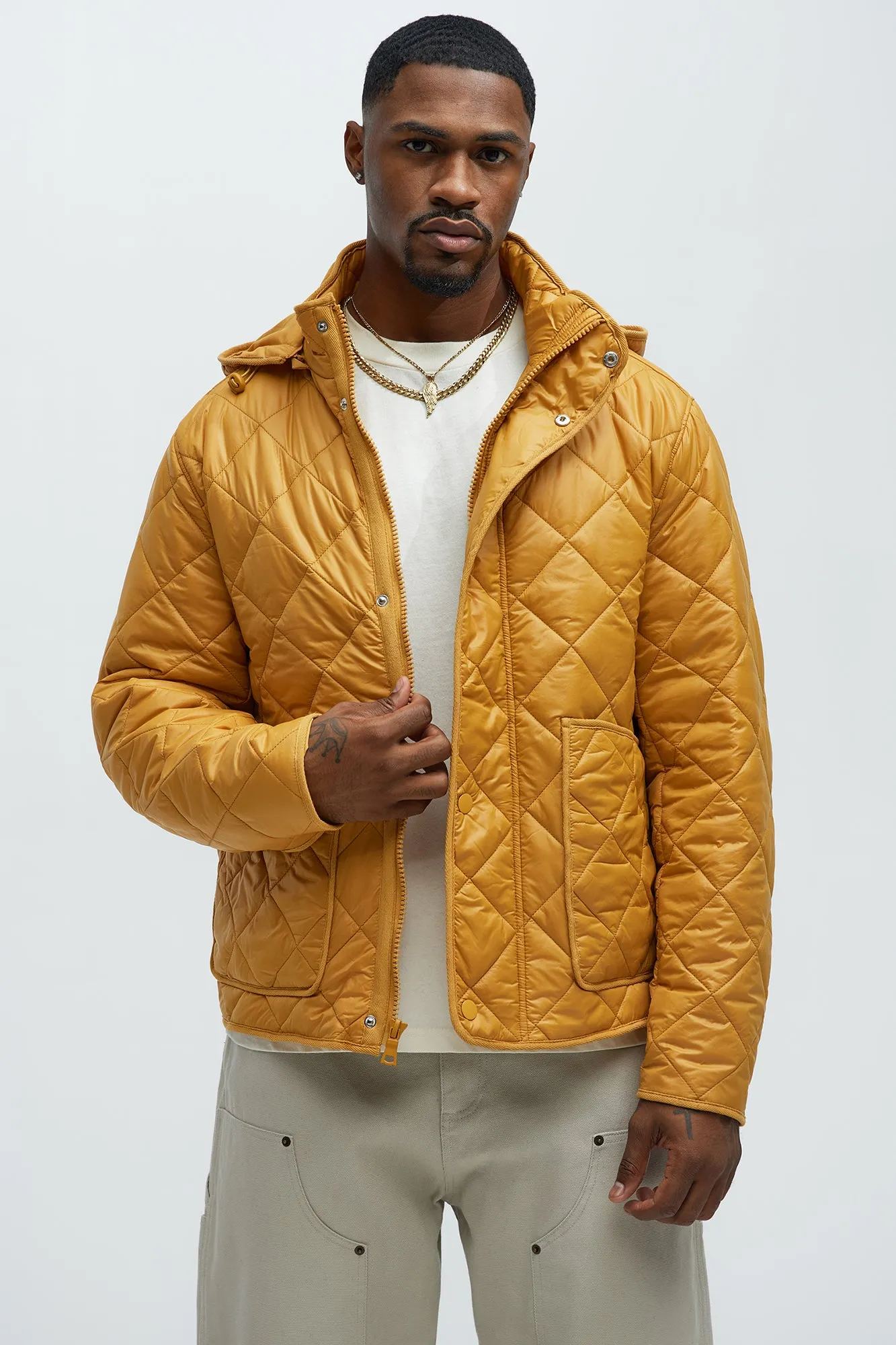 Better By Myself Quilted Jacket - Mustard