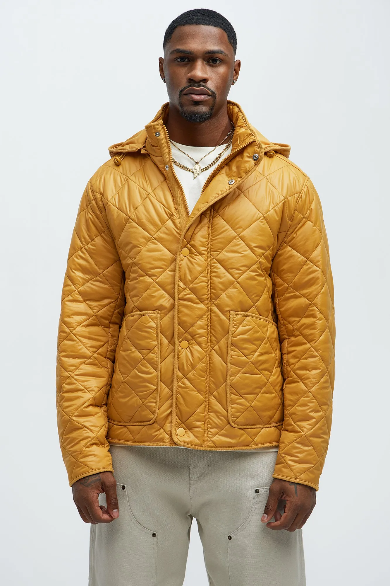 Better By Myself Quilted Jacket - Mustard