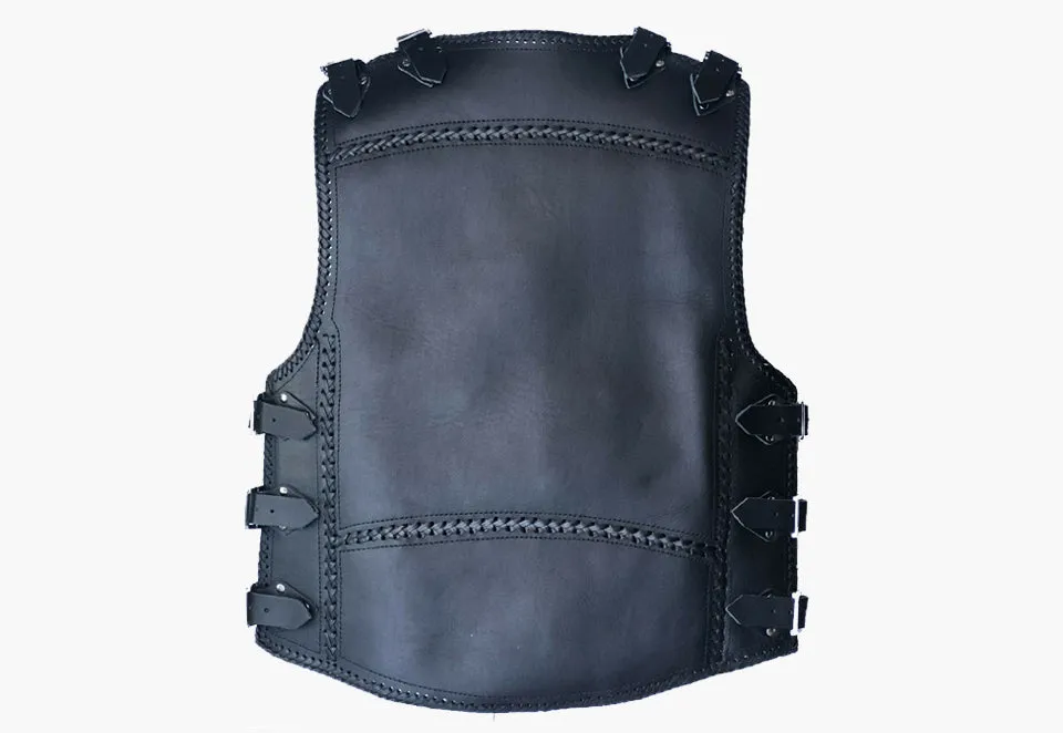 BGA 3-4 mm HD Motorcycle Leather Vest Black