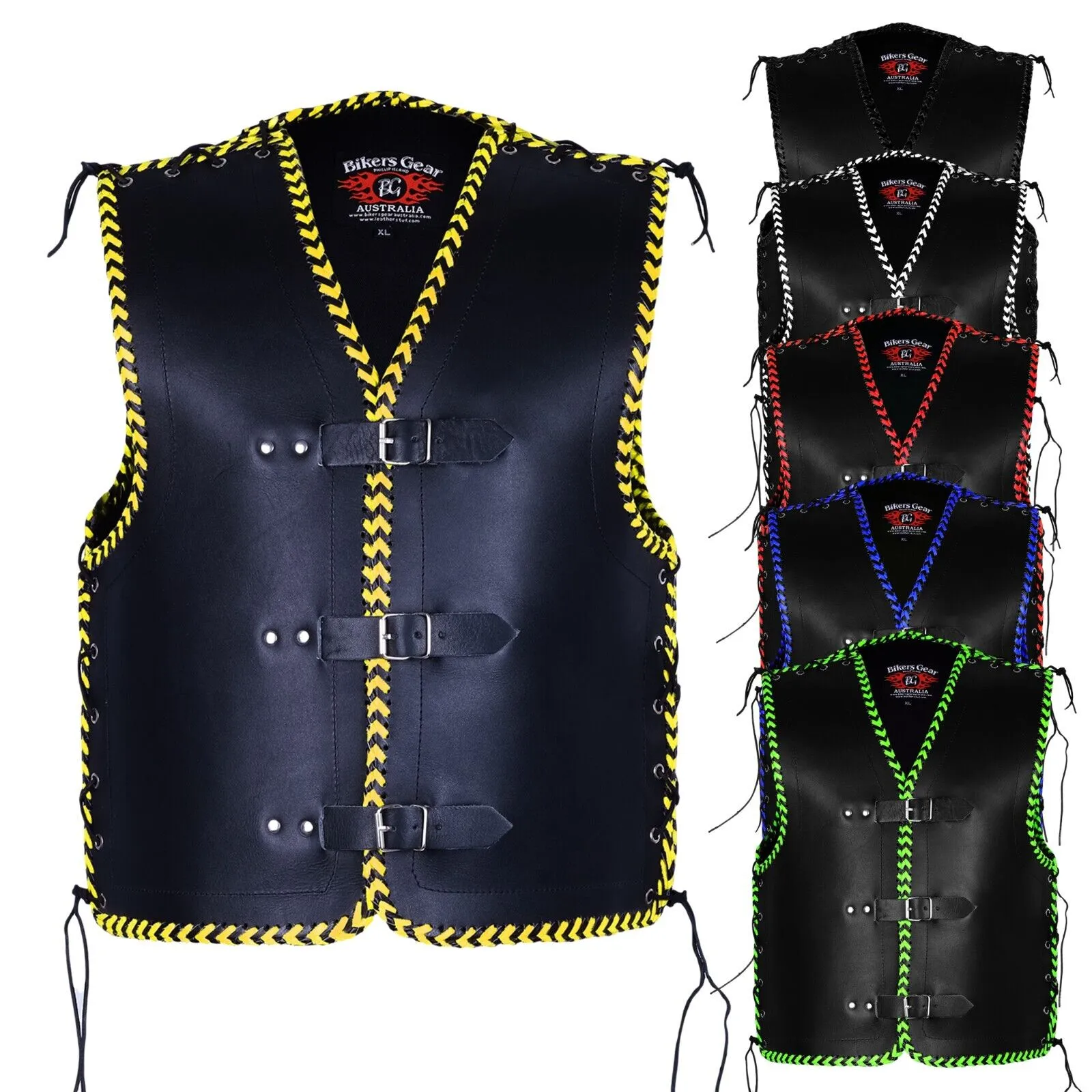 BGA Vigor 3-4mm Men Leather Motorcycle Vests