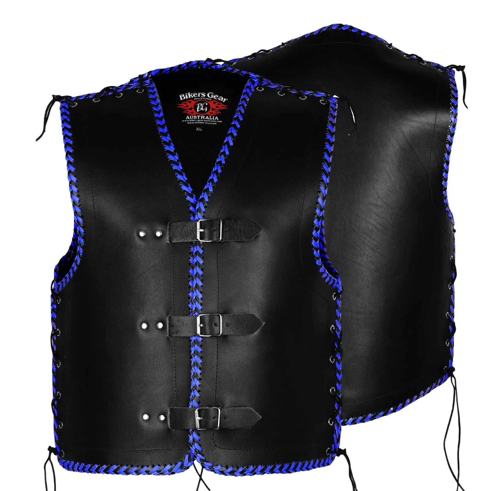 BGA Vigor 3-4mm Men Leather Motorcycle Vests