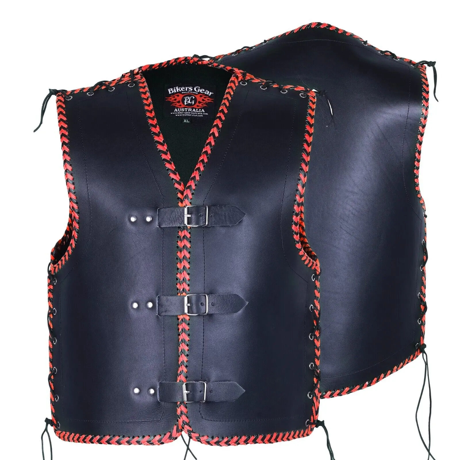 BGA Vigor 3-4mm Men Leather Motorcycle Vests