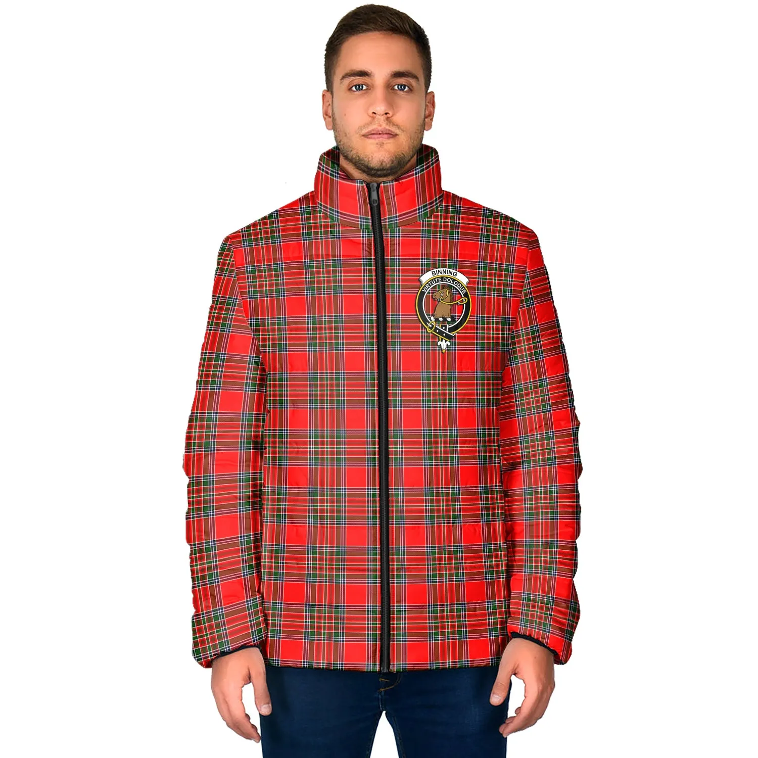 Binning Tartan Padded Jacket with Family Crest