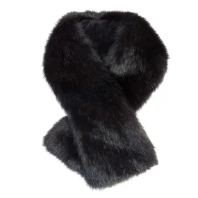 Black Jet Faux Fur Tippet Scarf