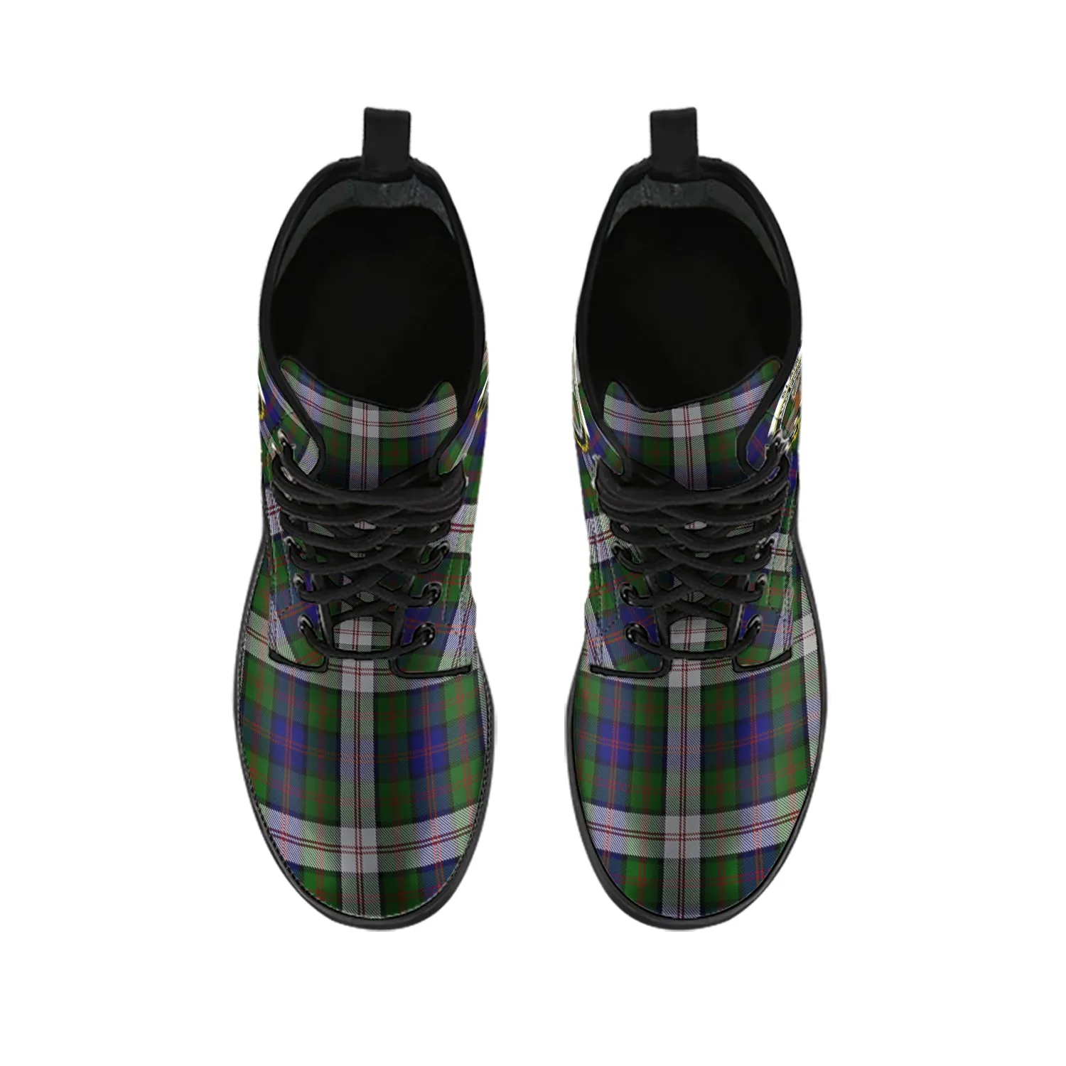 Blair Dress Tartan Leather Boots with Family Crest