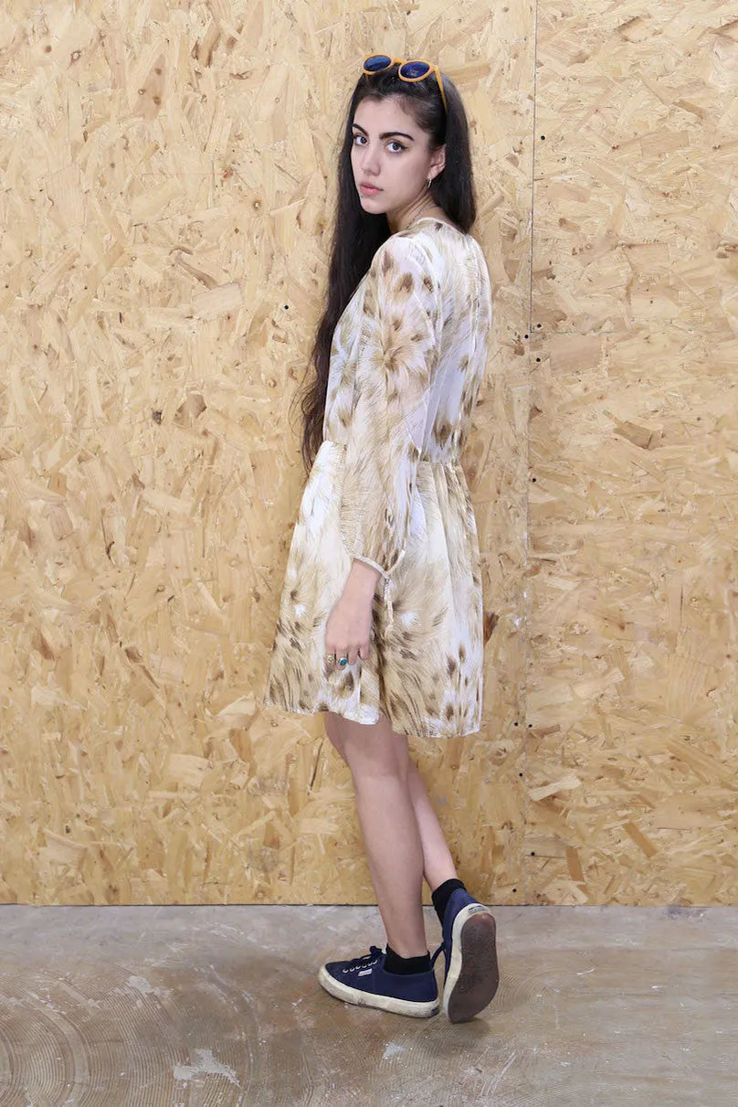 Bohemian Cream Smock Dress