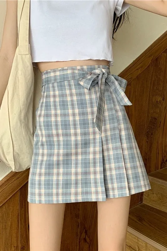 Bowknot skirt, A-line skirt with high waist, summer irregular skirt, hip wrap skirt  3610