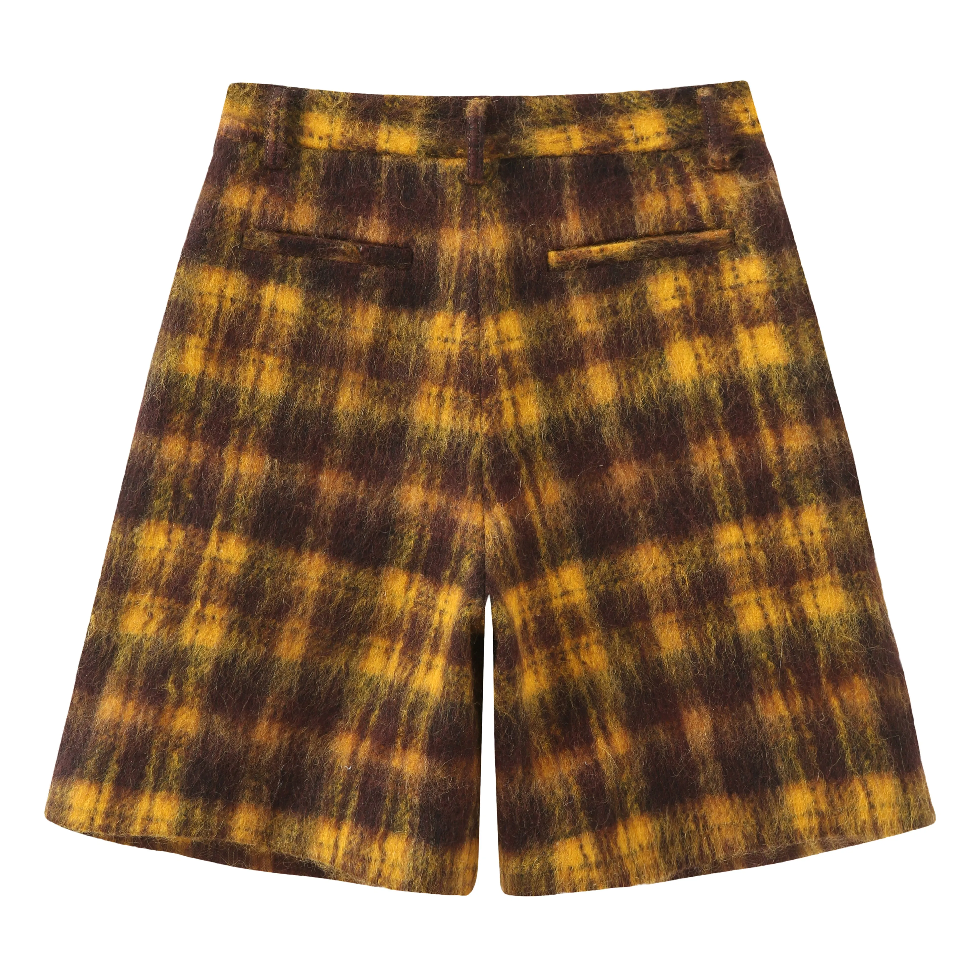 Boyfriend Mohair Shorts - Plaid