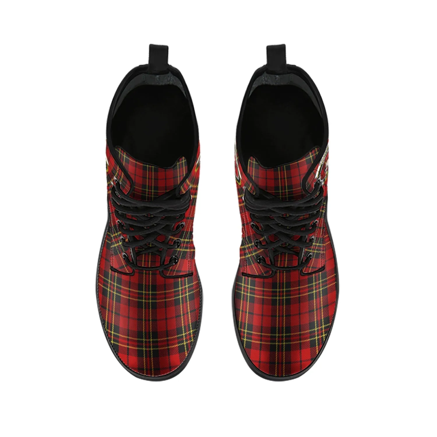 Brodie Tartan Leather Boots with Family Crest