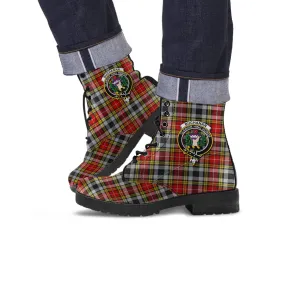 Buchanan Old Dress Tartan Leather Boots with Family Crest