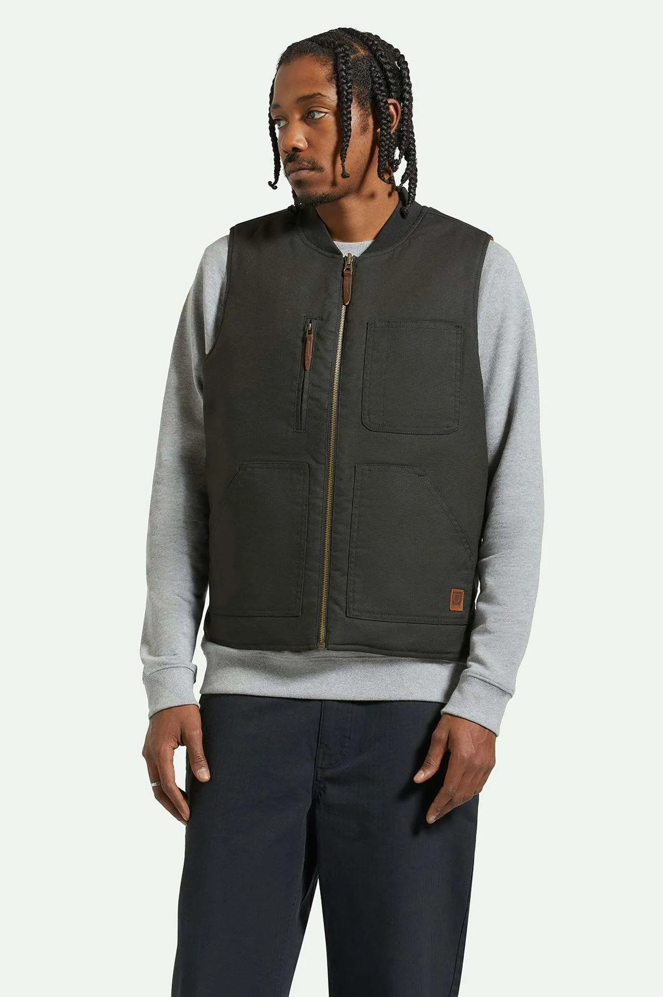 Builders Abraham Reversible Vest - Washed Black/Rust Orange