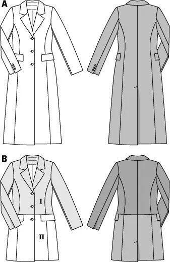 Burda 6845 Misses Coat and Jacket pattern