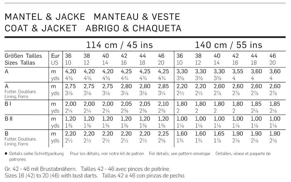 Burda 6845 Misses Coat and Jacket pattern