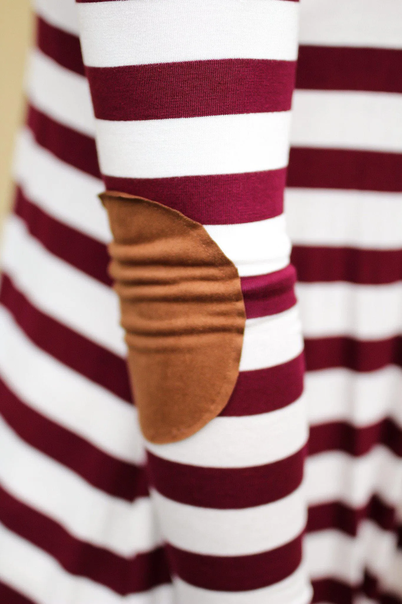 Burgundy And White Striped Cardigan