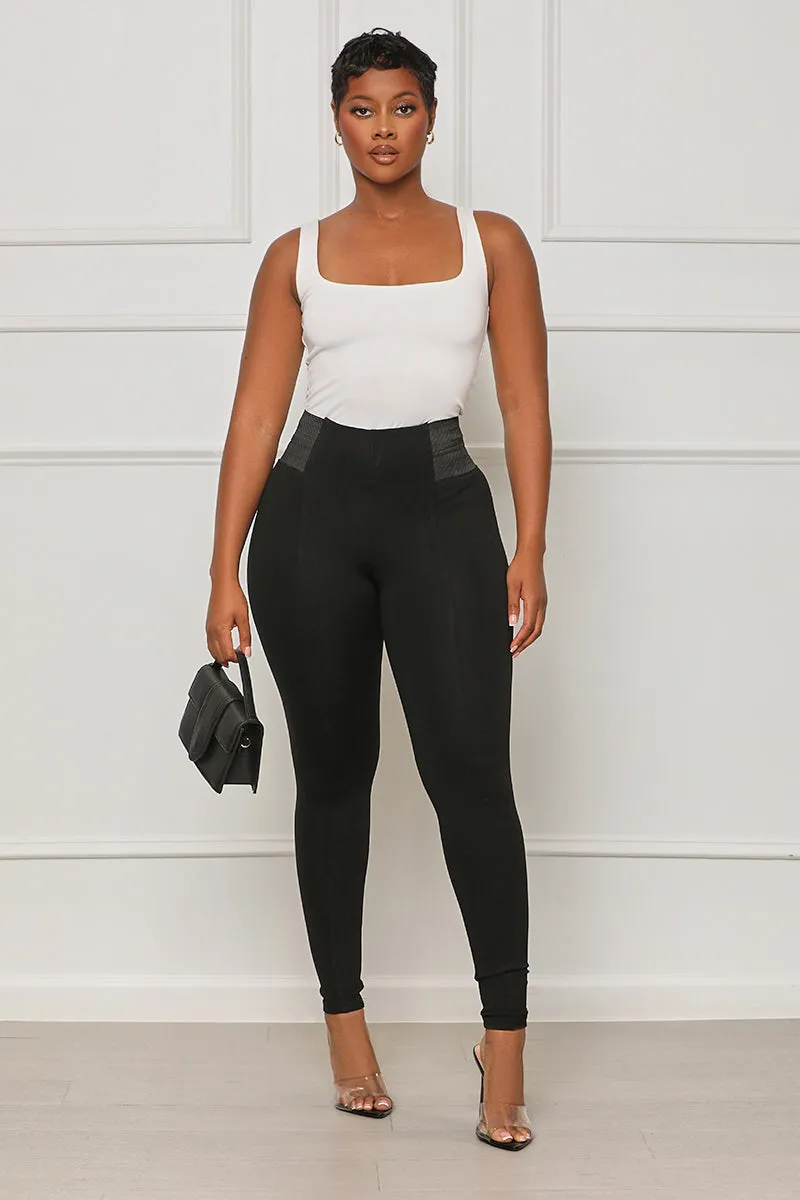 Call It Even High Waisted Pants (Black)- FINAL SALE